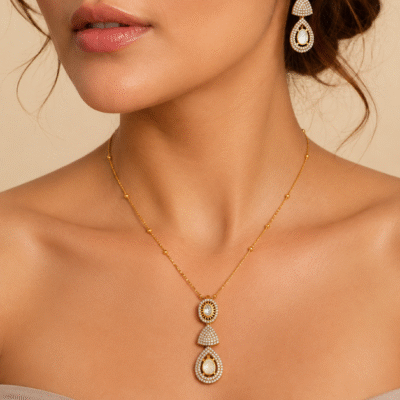 Kundan Polki Pendant Necklace Set