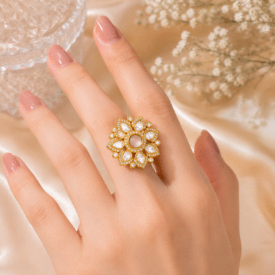 Floral Motif Statement Ring