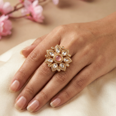 Floral Motif Statement Ring