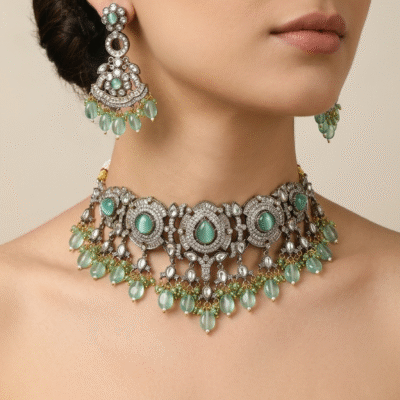 Royal Victorian Choker Set With Earrings