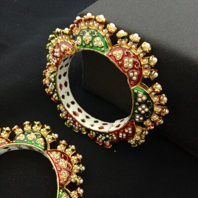 Traditional Meenakari Bridal Bangle Set (Pack Of 2)