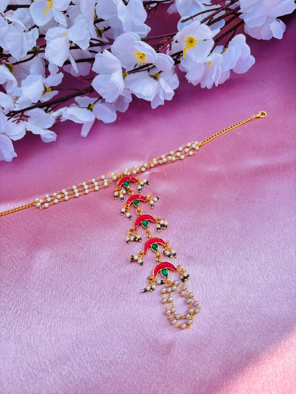 Moon Design Kundan Haathphool (Pack Of 2) - Image 3