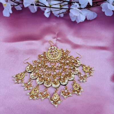 Gold Plated Kundan Passa Bridal Jhoomar Jewellery