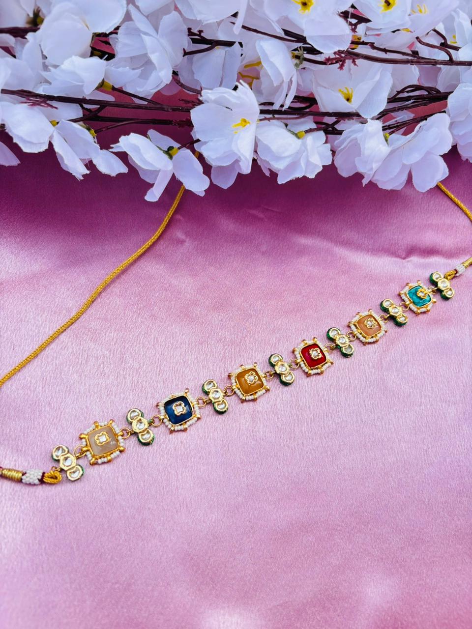 Navratna Kundan Choker Necklace - Image 3