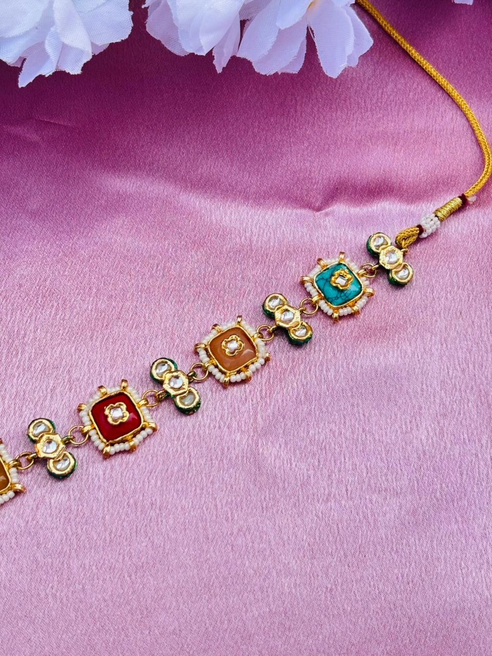 Navratna Kundan Choker Necklace - Image 5