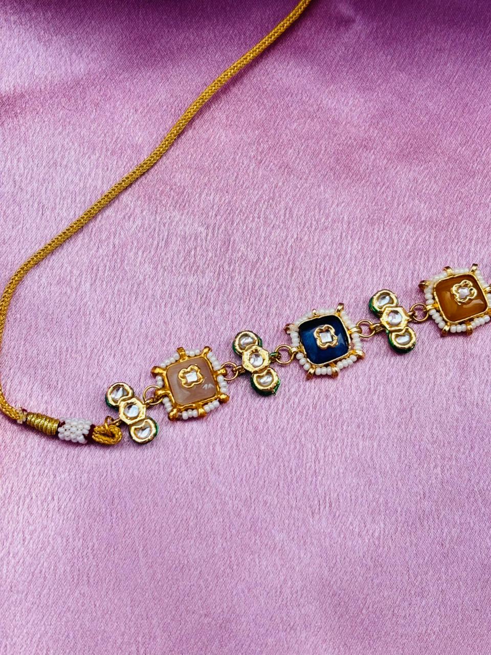 Navratna Kundan Choker Necklace - Image 4