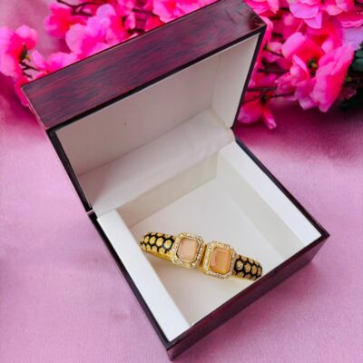 AD Gold Plated Openable Bangle Style Bracelet for Women (Pack Of 1)