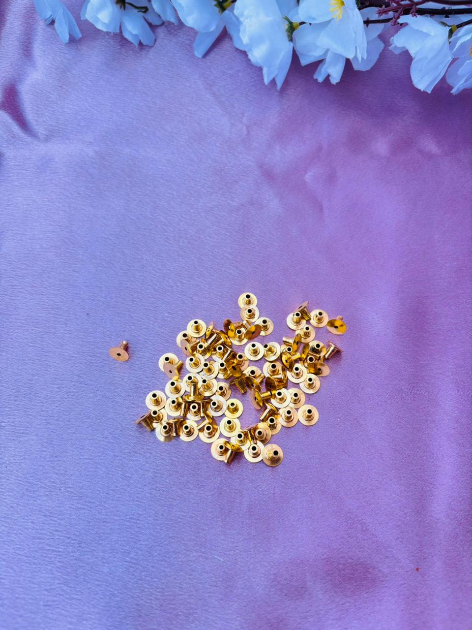 Earring Back Stopper In Gold Plated Brass (50 Piece) - Image 4
