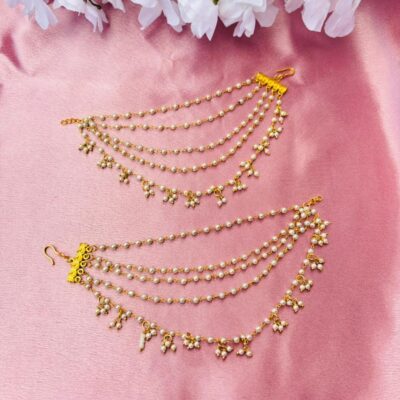 The Naaz: Elegant Pearl Layered Ear Sahare