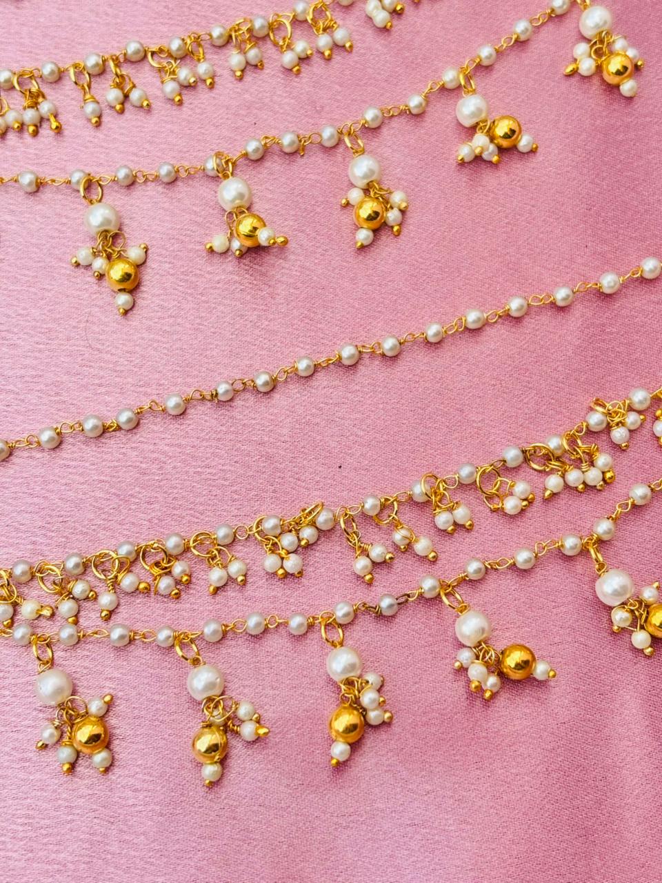 The Naaz: Elegant Pearl & Kundan-Style Layered Ear Sahare - Image 2