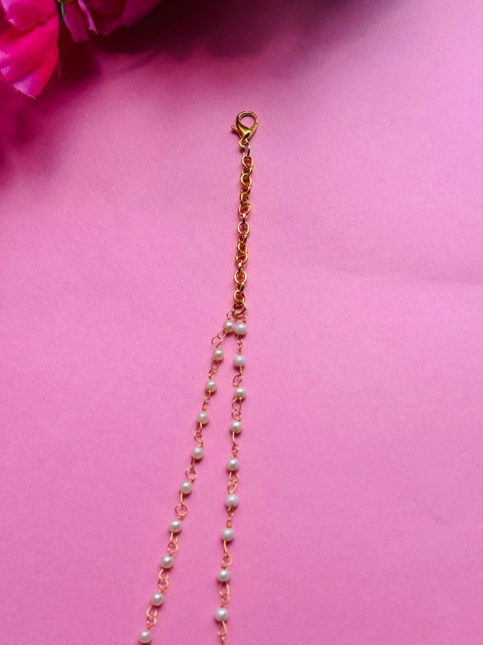 Double Layer Kundan Moon Pendant Necklace - Image 6
