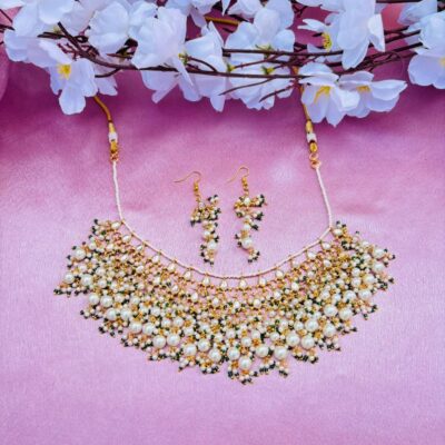 Traditional Handcrafted Kundan Necklace with Pearl Tassels