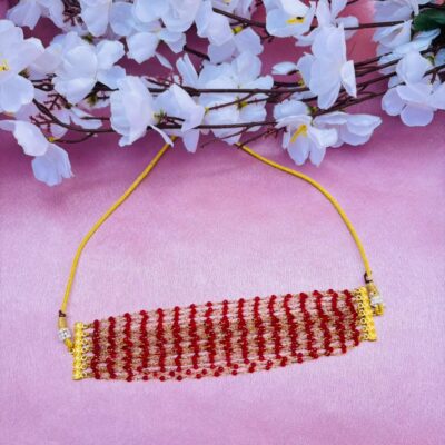 Multi-Layer Red Beaded Choker Necklace