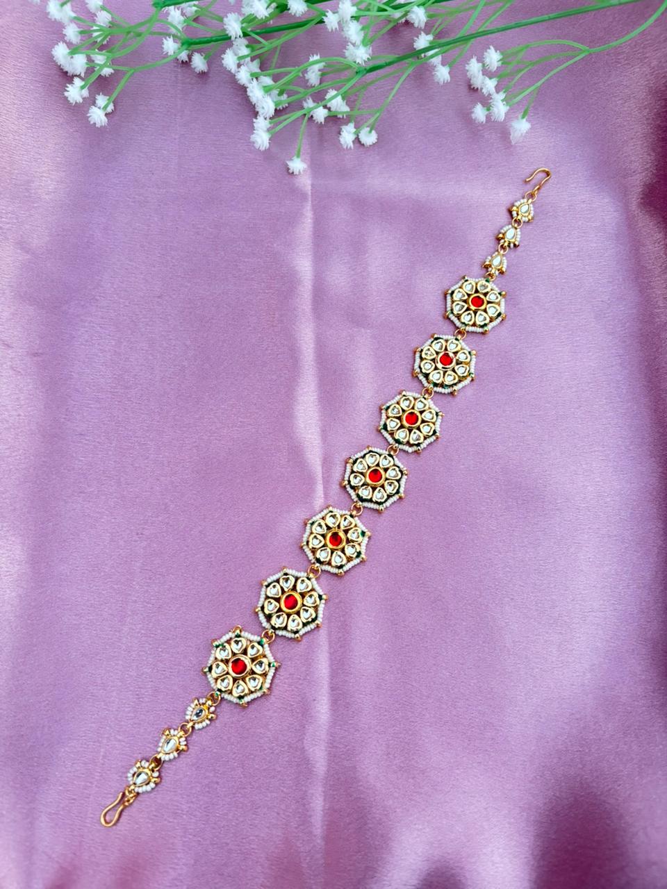 Traditional Floral Design Kundan Headpiece