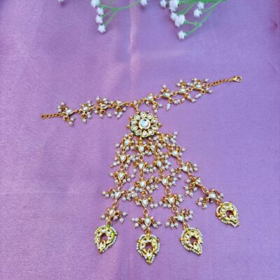 Kundan & Pearl Multi-Chain Hand Harness (Pack Of 2)