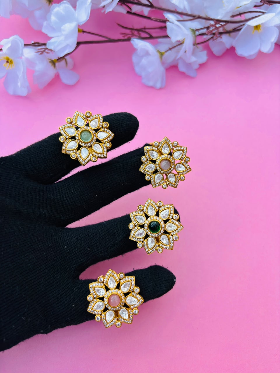 Floral Motif Statement Ring - Image 7