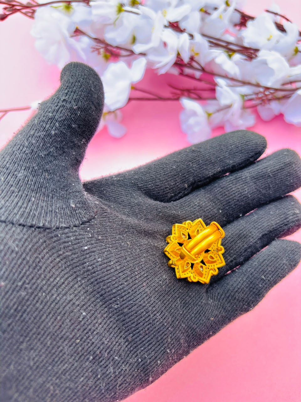 Floral Motif Statement Ring - Image 5