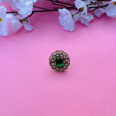 Royal Green Gemstone Statement Ring