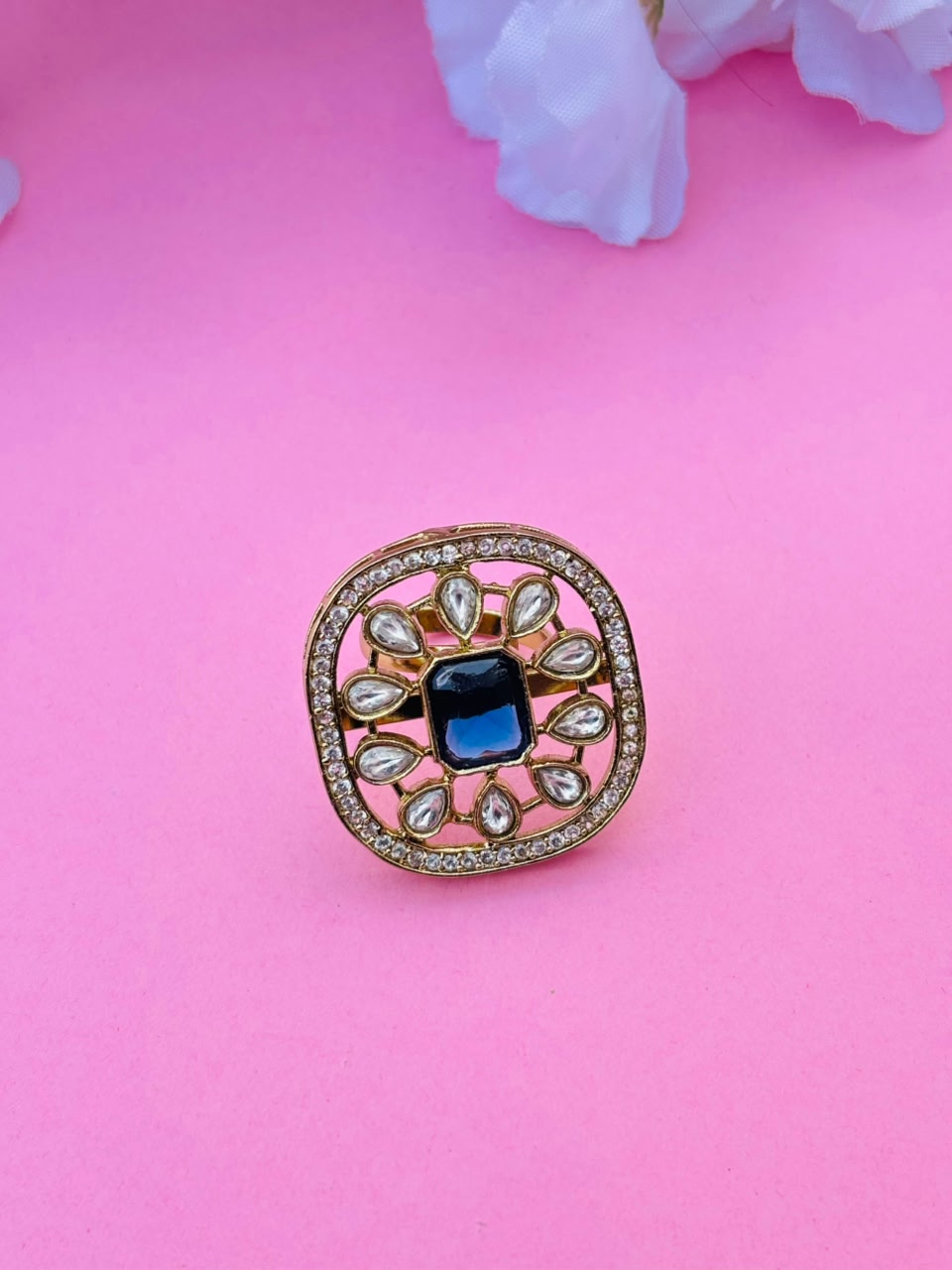 Royal Blue Gemstone Statement Ring - Image 2