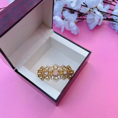CZ Embellished Victorian Hinged Openable Bracelet (Pack Of 1)
