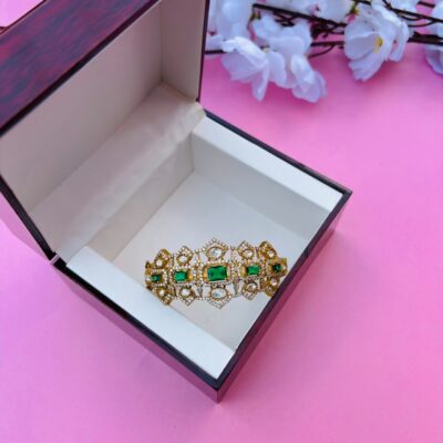 CZ Embellished Victorian Hinged Openable Bracelet (Pack Of 1)
