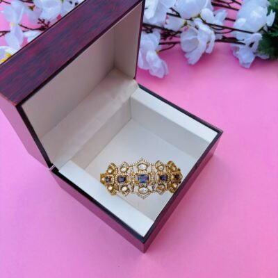 CZ Embellished Victorian Hinged Openable Bracelet (Pack Of 1)