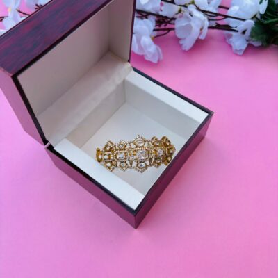 CZ Embellished Victorian Hinged Openable Bracelet (Pack Of 1)