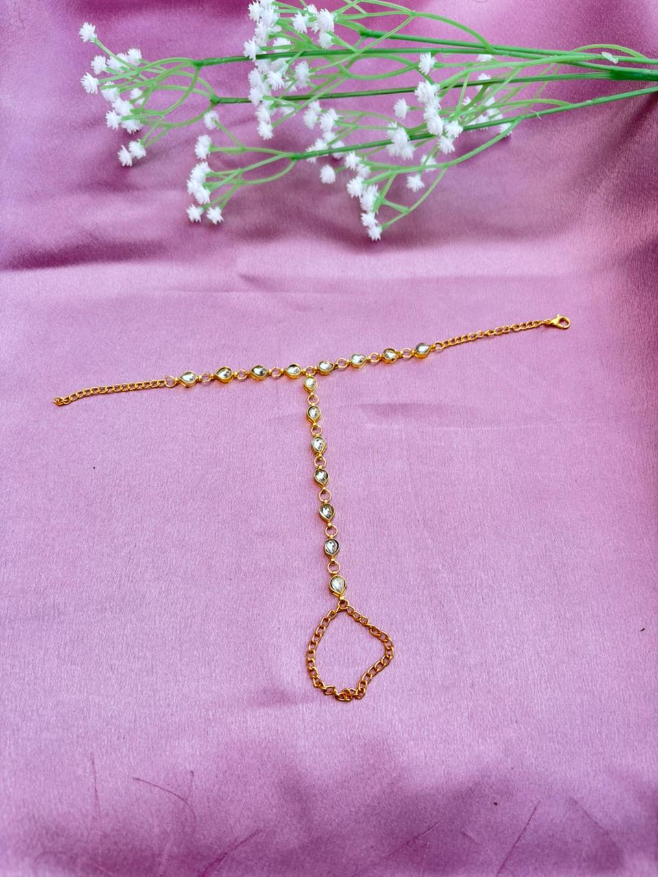 Minimalist Kundan Haathphool (Pack Of 2)