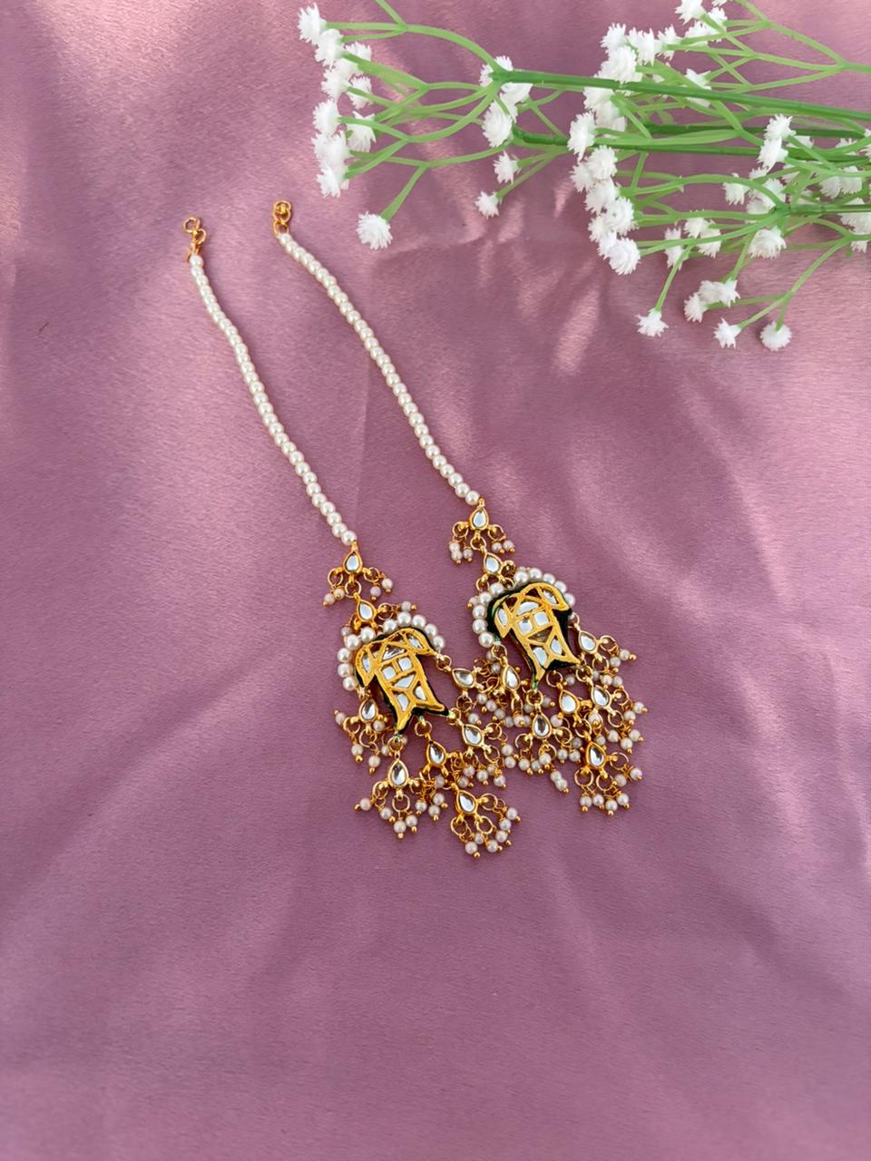 The Naaz: Traditional Kundan & Pearl Beaded Ear Sahara