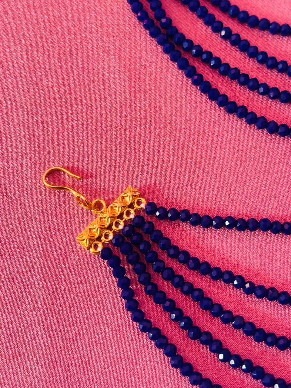 The Naaz: Multi-Layer Blue Crystal Beaded Ear Sahara - Image 2