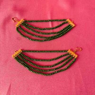 The Naaz: Multi-Layer Green Crystal Beaded Ear Sahara