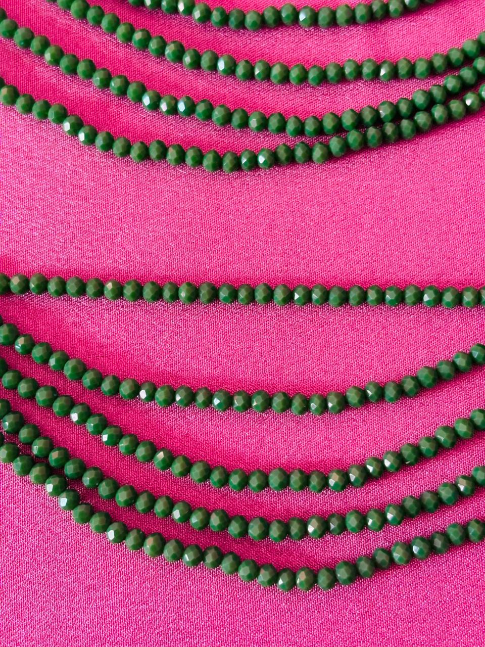 The Naaz: Multi-Layer Green Crystal Beaded Ear Sahara - Image 2