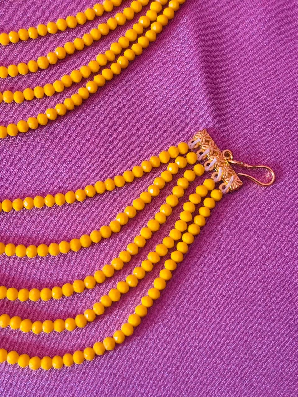 The Naaz: Multi-Layer Yellow Crystal Beaded Ear Sahara - Image 3