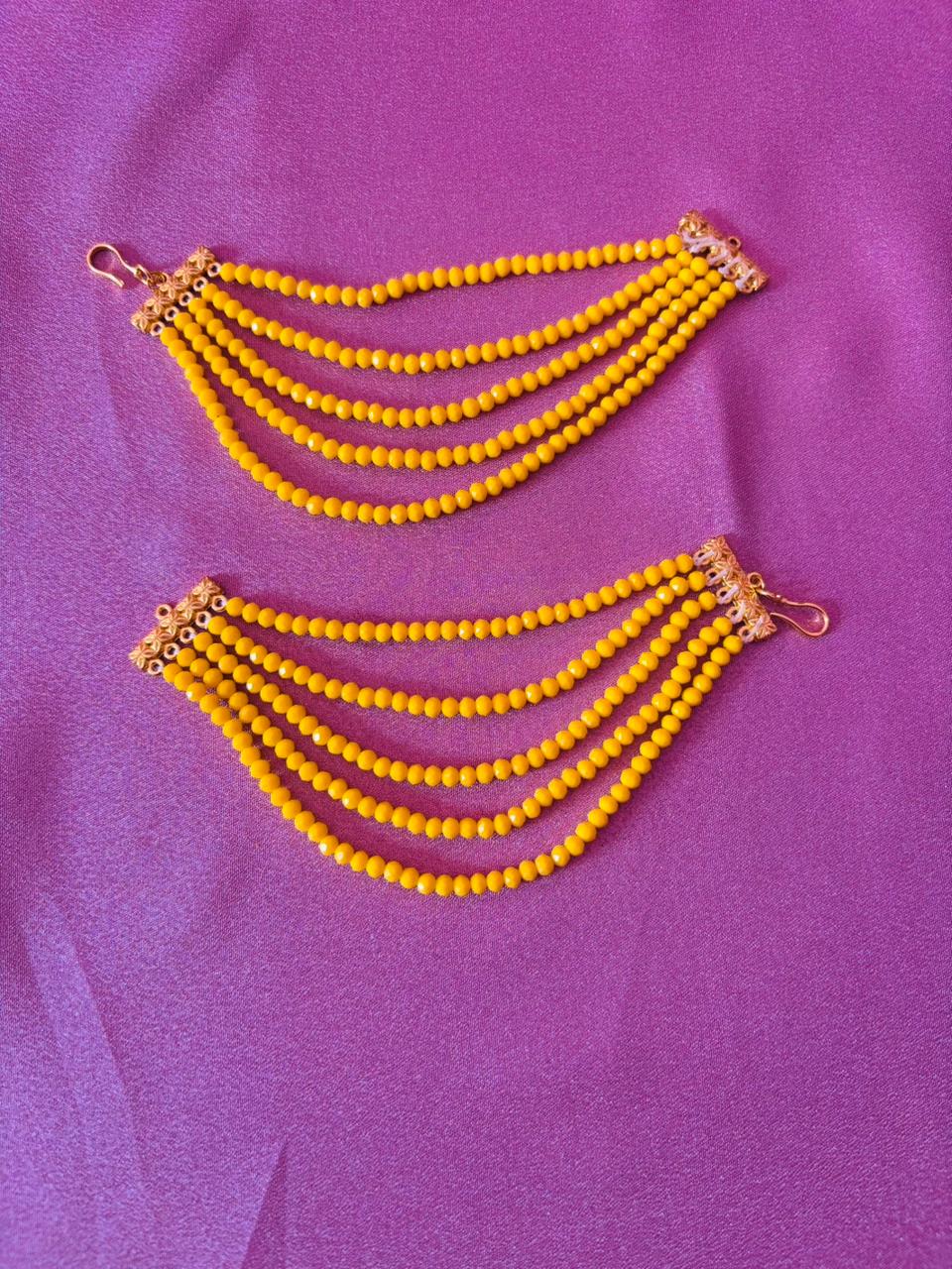 The Naaz: Multi-Layer Yellow Crystal Beaded Ear Sahara
