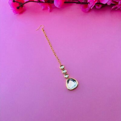 Gold Plated Kundan Maangtika