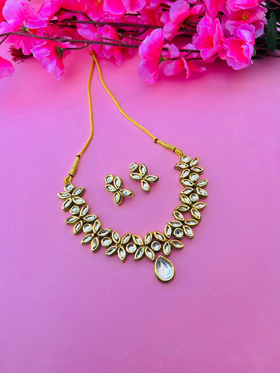 Kundan Statement Necklace with Earrings