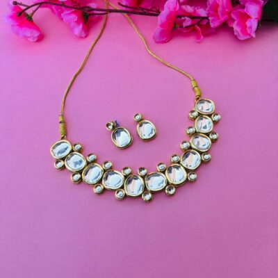 Kundan Statement Necklace with Drop Earrings