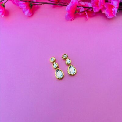 Elegant Ethnic Kundan Ear Studs for Daily Wear