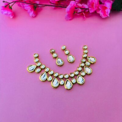 Kundan Statement Necklace with Drop Earrings