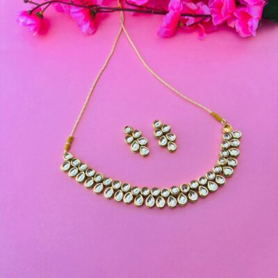 Kundan Statement Necklace with Earrings