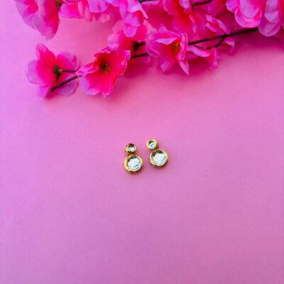 Elegant Ethnic Kundan Ear Studs for Daily Wear