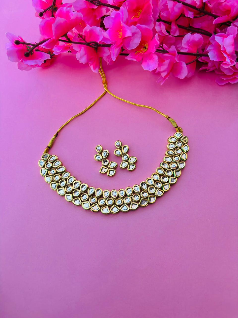 Kundan Statement Necklace with Earrings