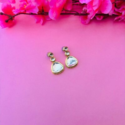Elegant Ethnic Kundan Ear Studs for Daily Wear