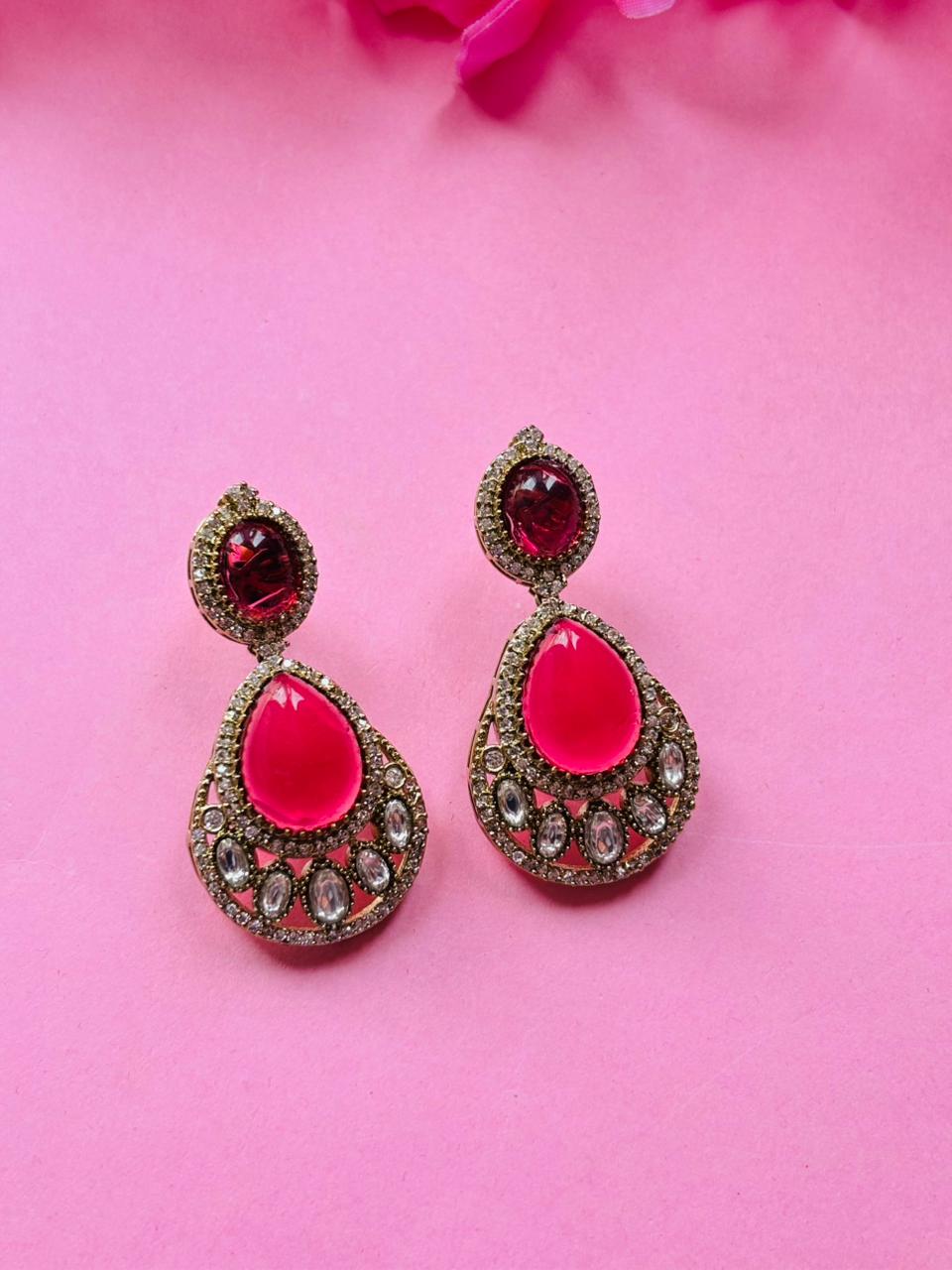 Ruby Victorian Bridal Necklace Set - Image 8