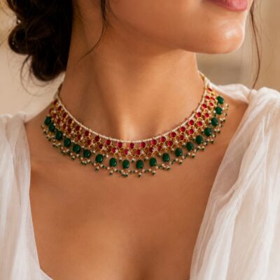 Royal Pearl & Stone Choker
