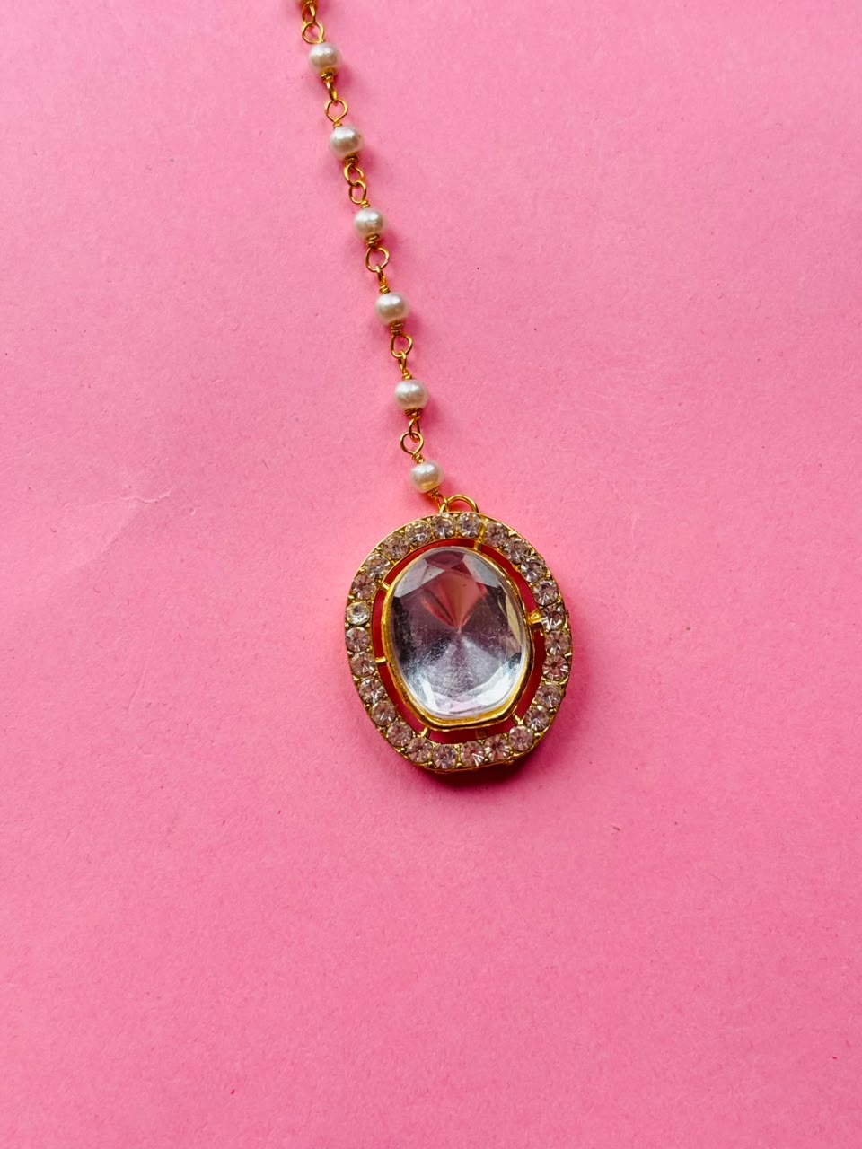 Handcrafted Kundan Maang Tikka - Image 2