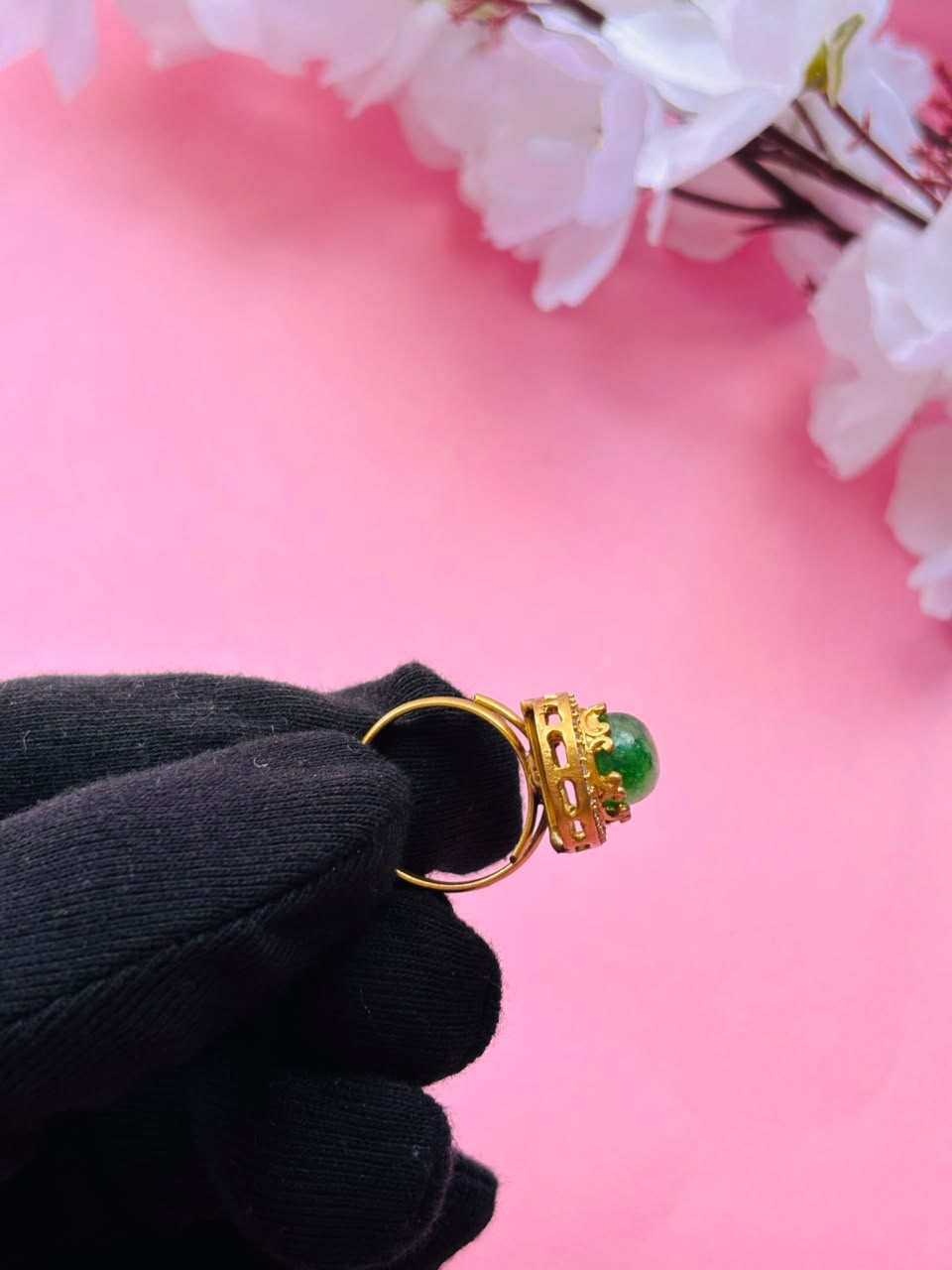 Emerald Green Statement Ring - Image 4