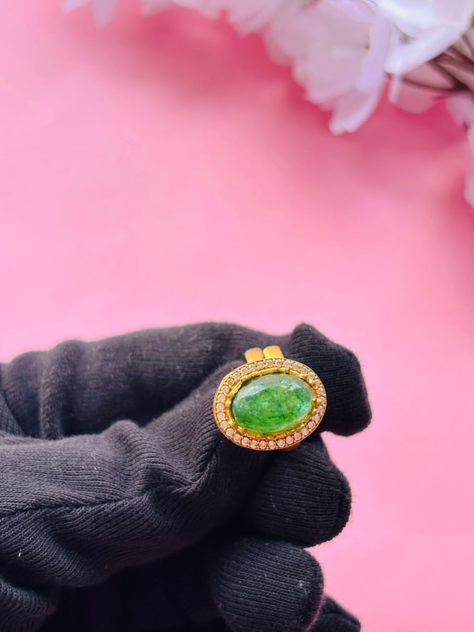 Emerald Green Statement Ring - Image 3