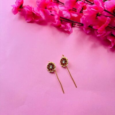 Gold Plated Kundan Ear Cuff