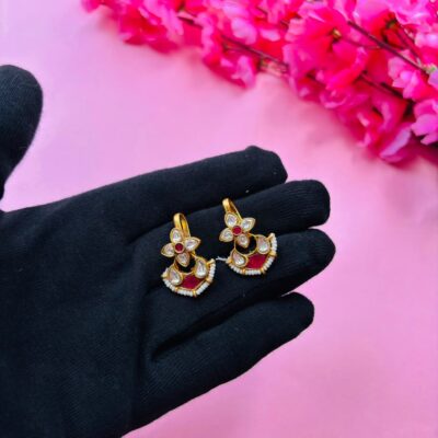 Gold Plated Kundan Ear Cuff